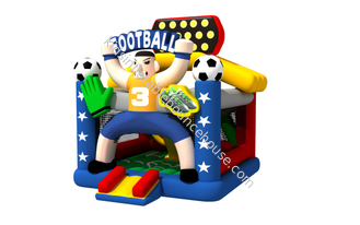 Bounce inflável para crianças com costura quádrupla tema de futebol comercial para festas