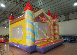 A casa inflável engraçada impermeável 5 x 5m do salto, crianças salta a impressão de seda da casa