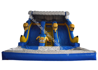 Escorrega d'água inflável comercial durável para crianças/escorrega seca inflável Minion