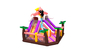 Novo Flamingo Beach Theme Colorido Inflável Fun City Coconut Palms Bounce Inflável com Slide Comercial Inflável