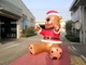 Decorações de natal infláveis ​​personalizadas com impressão de pvc urso catoon para exibição comercial