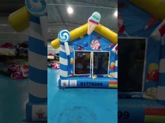PVC com tema doces 3x3m Crianças Casa de salto inflável Casa de salto