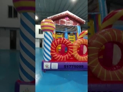 Temática de doces 9x3.3m Cursos de obstáculos infláveis Fireproof Inflatable Bouncy Castle