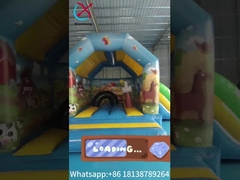 Commercial Kids inflável Salto Castelo com Slide Farm tema inflável casa salto combo