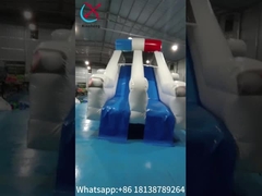 Slides infláveis personalizados de quintal de polícia carro de patrulha Cartão de cartão de carrinhos duplos secos infláveis