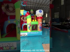 Deslizamento de salto inflável Parque de diversões Super Mario Deslizamento de salto inflável