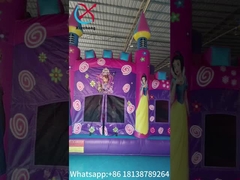 Commercial New Design Inflatable Castle Disney Princesa Cartoon Inflatable Bouncy House com Slide