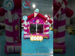 Castelo de salto inflável interno exterior da casa dos doces do rosa da casa inflável do salto da categoria comercial