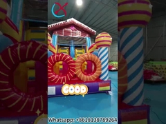 Comercial 0,55mm PVC inflável obstáculos cursos doces jogos temáticos ao ar livre castelo de saltos