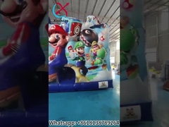 Commercial Combinado Inflavel Incandescente Esponja Bob Calças Quadradas Casa de Salto Com Slides Inflavel