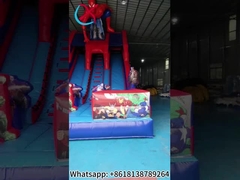 Commercial Duplo Deslizamento Inflavel Homem-Aranha Deslizamento Seco Inflavel Castelo Para Crianças E Adultos