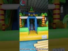 Slides infláveis comerciais de palma infláveis duplos secos para o exterior