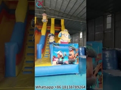 Slides infláveis Minions amarelos Slides duplos secos infláveis