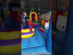 Personalizado Kitty Cat Doraemon inflável Play City inflável Casa Slide Castelo Para As Crianças