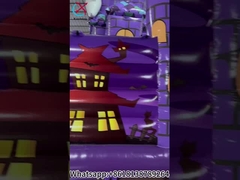 Cidade Divertida Inflável Abóboras de Halloween Castelo Inflável Roxo