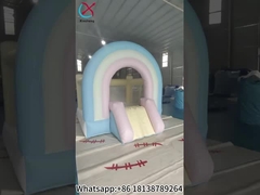 Casa de salto com slide combo Rainbow Indoor Inflatable Bounce com slide