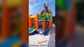 Obstáculo de slide divertido da casa de salto do elefante