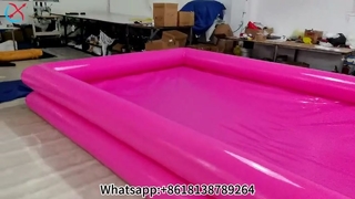 Divertimento inflável cor-de-rosa personalizado da festa na piscina!