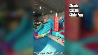 Crianças Shark Bouncy Castle Slide Fun!