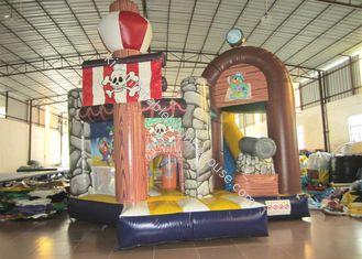 Bounce House de Navio Pirata Comercial, Playground Coberto Bouncer de Navio Pirata 5 X 6m