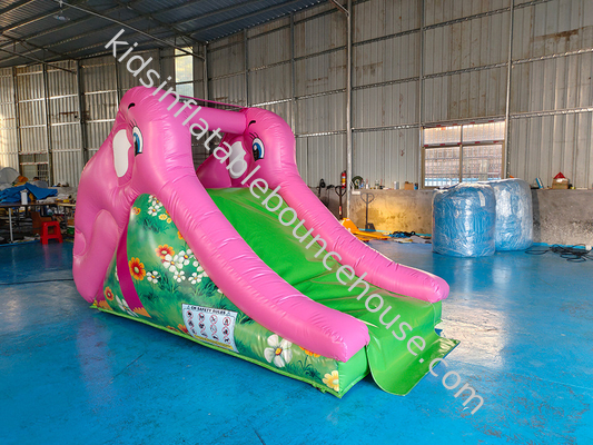 Temática de elefante 3,5x1,8x2,5m Slides de água infláveis Impressão digital Casa de salto de água com slide