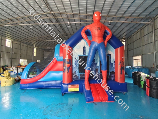 Fabricação Bouncy Castler Bouncer inflável Combo com Slide SpidermMan Castle