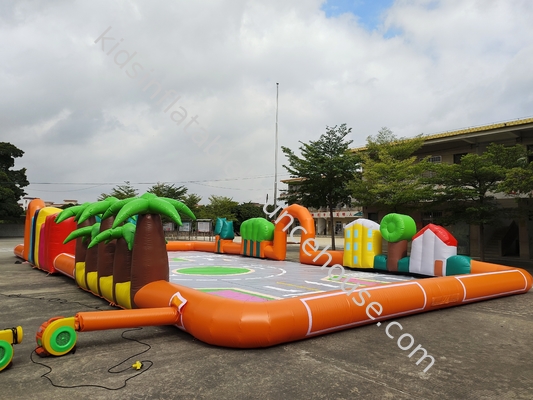 Jogos esportivos infláveis comerciais para o exterior infláveis Simulação de estrada urbano inflável pista de corrida pista de queda de ar