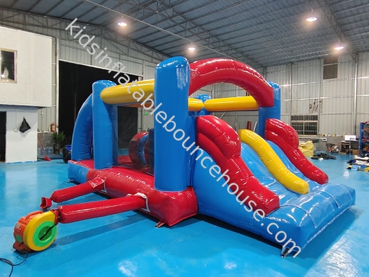 Casa de salto comercial com ventilador duplo de deslizamento casa de salto inflável com combinação de deslizamento duplo para venda