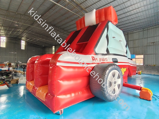 Slides infláveis personalizados de caminhão de combate a incêndios Cartão de cartão de carrinho de carrinhos infláveis duplos