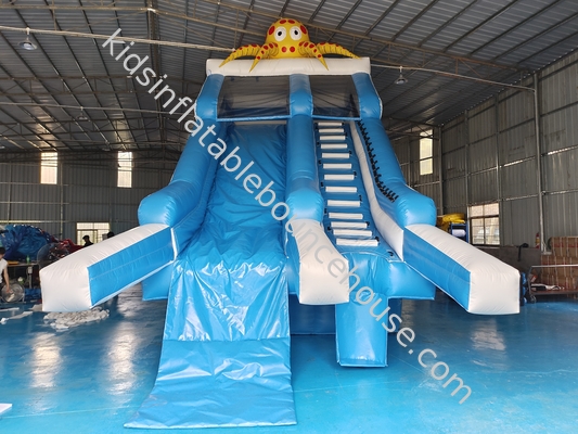 Slide de água inflável gigante comercial para o exterior Slide de água inflável cartunista de polvo para crianças e adultos