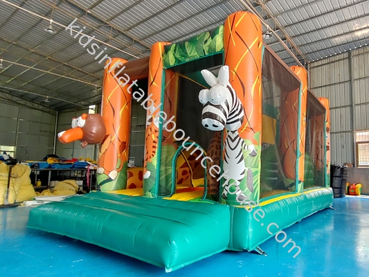 Personalizado Popular Castelo Inflável Animais Figuras Inflável Casa de Guarda Com Deslizamento Seco Casa de Salto Para Eventos