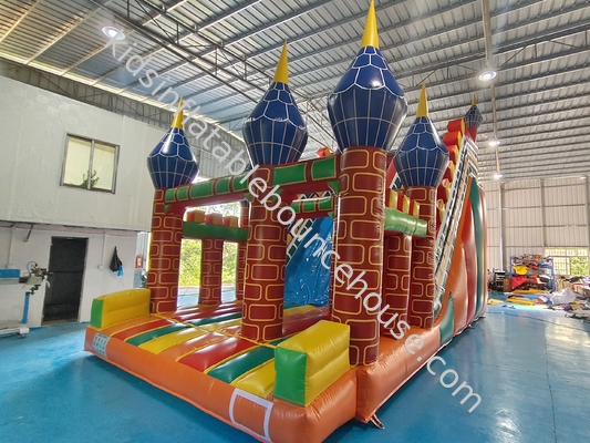 Slide comercial de PVC inflável castelo de slides largos castelo de charme exótico slide seco inflável para crianças e adultos
