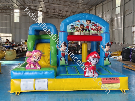 Popular desenho animado inflável casa de salto com slides PAW Patrulha inflável combo para crianças