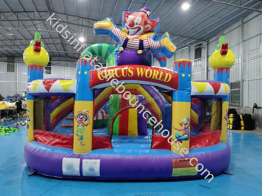 Novo design castelo inflável casa de salto inflável com escorregadores palhaço circo combo inflável para festa para crianças