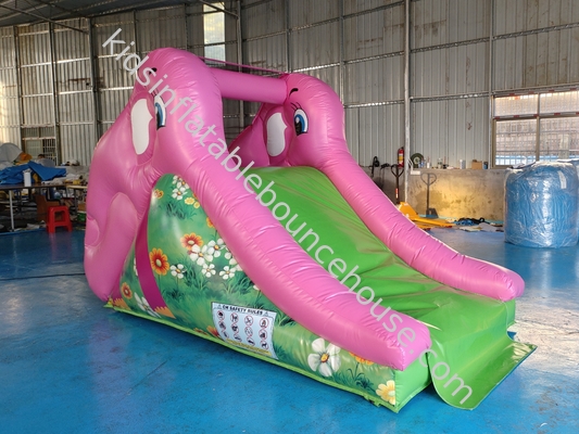 Impressão digital Slide inflável seco Slide inflável pequeno Elefante rosa Para o exterior Interior Para crianças