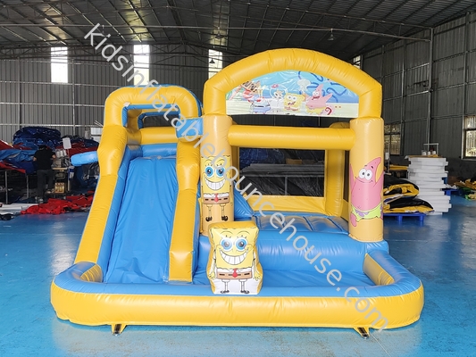 Commercial Combinado Inflavel Impeligroso Bob Esponja Calças Quadradas Casa de Salto com Deslizamentos Casa de Salto Inflavel