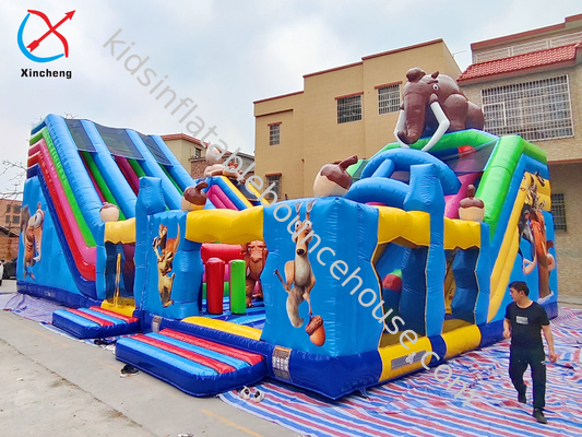 Crianças Inflável Casa Salto Idade do Gelo Curso de Obstáculos Inflável Fun City Playground