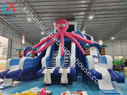 Fábrica Slides infláveis comerciais Octopus Slides infláveis duplos secos ao ar livre