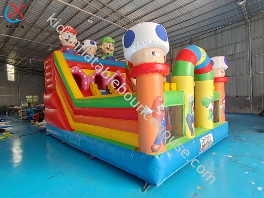 Slides infláveis personalizados Parque de jogos Super Mario Parque inflável Casa de salto