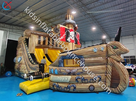 Pvc personalizado inflável O navio pirata inflável campo de obstáculos playground