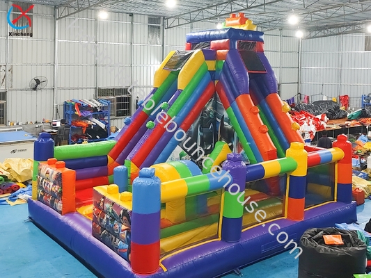 Personalizado inflável LEGO Castelo Bouncy com Slide Combo Impressão Digital