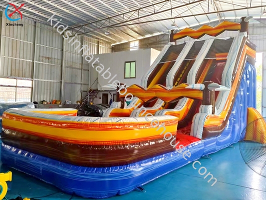Fabricante Slides infláveis Laranja Slides infláveis duplos de água Castelo