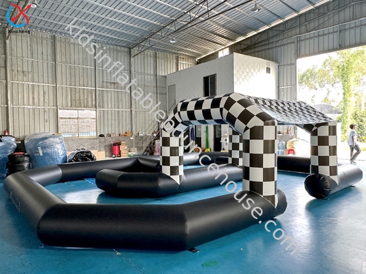 Fábrica Branco e Negro Inflável Larga Pista Corrida Inflável Percurso de Obstáculos