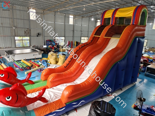 Fábrica de peixe-dourado comercial Slide inflável Slides secos infláveis para o exterior