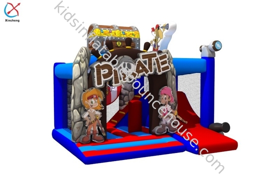 Novo Design Impressão Digital Inflável Pirata Casa de Salto Com Slides Para Crianças