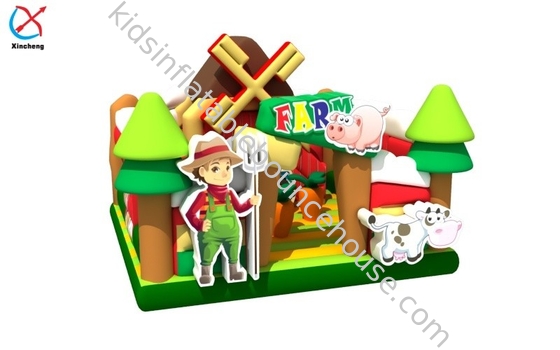 Casa inflável de salto ao ar livre com Slide Farm Castelo inflável para crianças