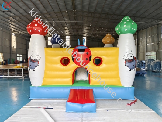Castelo insuflável comercial com escorrega, casa de salto insuflável com tema de insetos para diversão