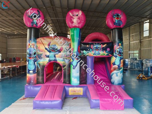 Commercial Bouncy Castle Lilo & Stitch Bouncy Castle com aluguel de slides para crianças