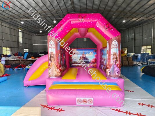 Fábrica Meninas Princesa inflável Castelo Salto com Slide Castelo Salto Rosa