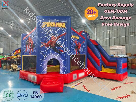 Good Spider-Man Inflatable Bounce House with Slide Superhero Jumping Castle